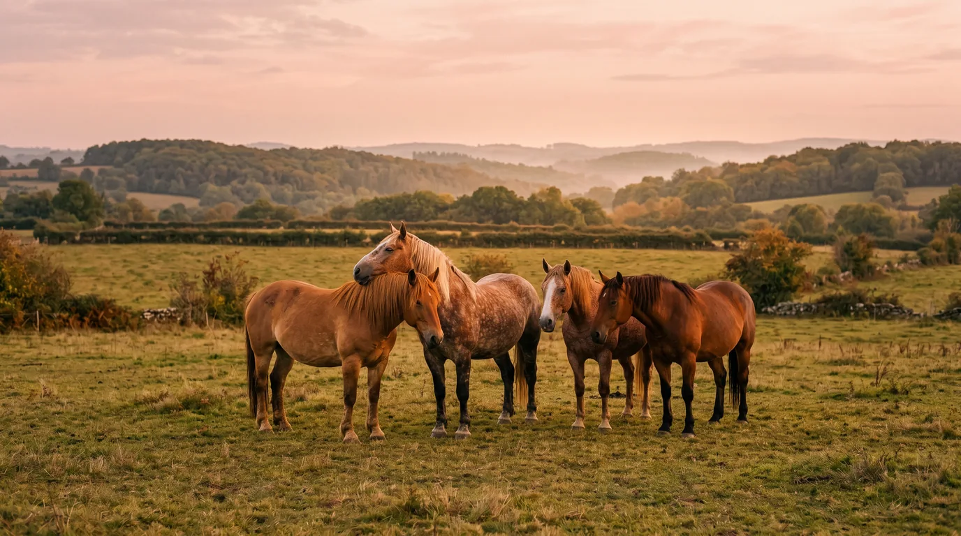 Les chevaux du Centre equestre Haras De Valdor en liberté, Haute-Vienne